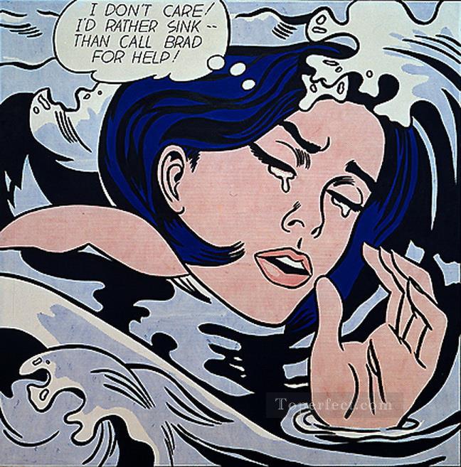 niña ahogándose 1963 Artistas POP Pintura al óleo